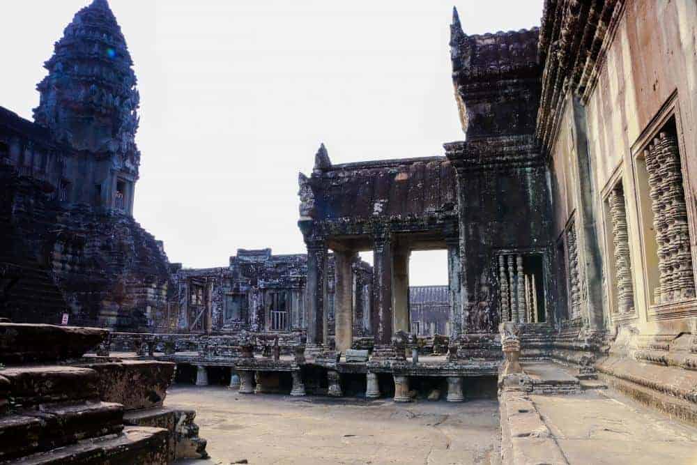 Exploring inside the Angkor Wat