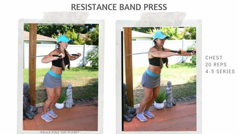 Resistance band chest exercise