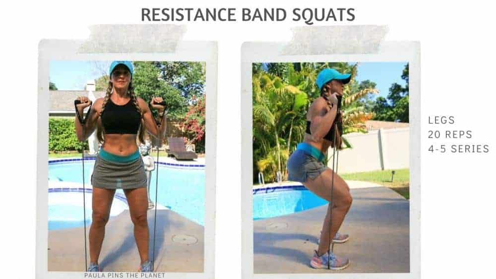 Legs resistance band workout