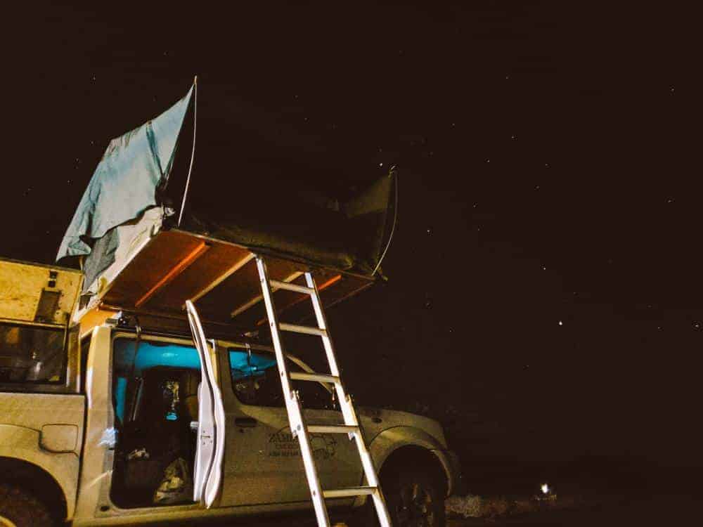 Botswana camping under the stars in the remote camping