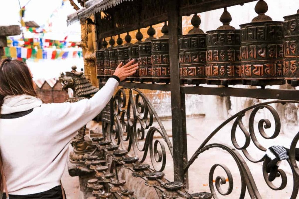 The prayer wheels are a interesting facts about nepal